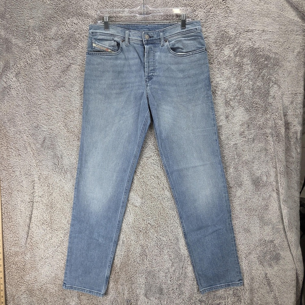 Diesel Jeans Mens 30x32 Blue 2023 D-Finitive Slim Tapered Button Fly 0GRDI